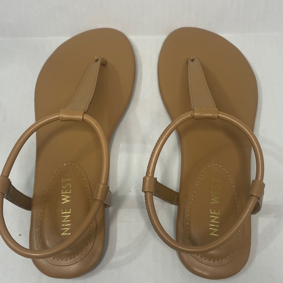 Nine West  Bassie Natural Neutral Nude Sandals Minimalist Design Size 5 - Picture 11 of 15